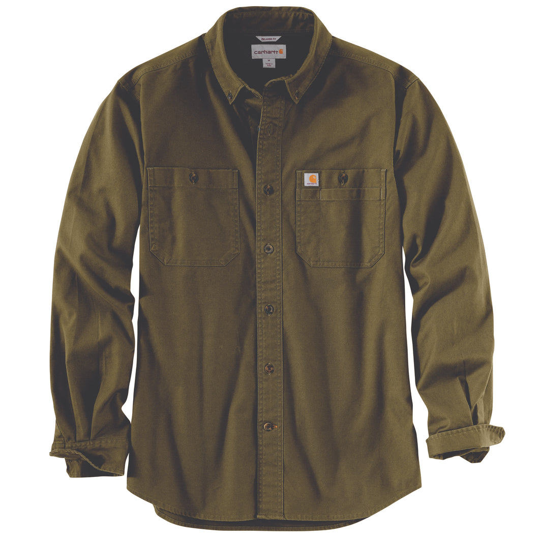 'Carhartt' Men's Rugged Flex® Rigby Work Shirt - Military Olive