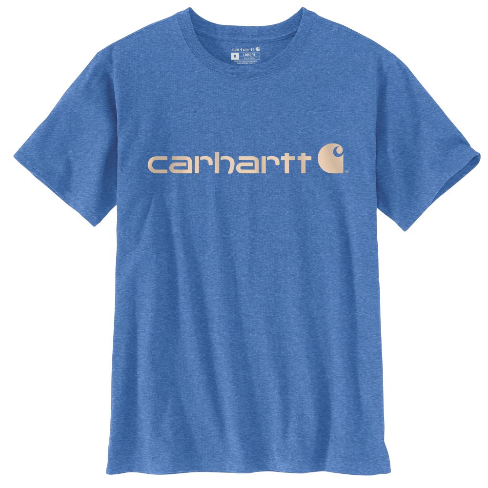 'Carhartt' Women's Loose Fit Heavyweight Graphic T-Shirt - Light Cobalt Heather