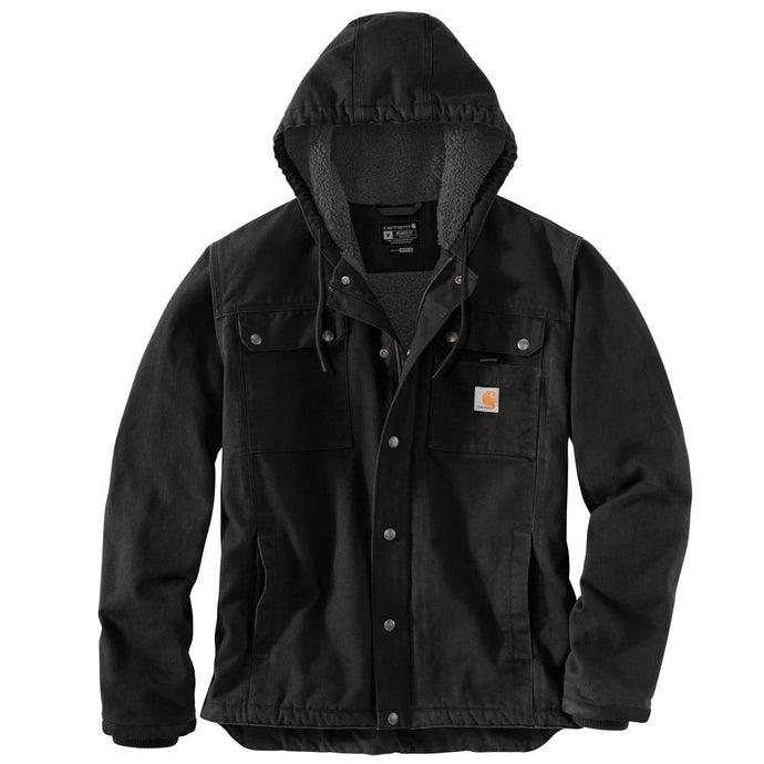 'Carhartt' Men's Relaxed Fit Washed Duck Sherpa Lined Utility Jacket - Black
