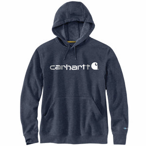 'Carhartt' Men's Force Delmont Midweight Logo Sweatshirt -  Navy Heather