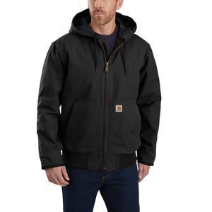 'Carhartt' Men's Quilt Flannel-Lined Sandstone Active Insulated Duck Jacket - Black