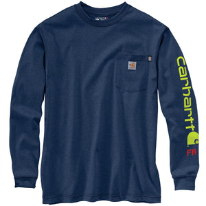 'Carhartt' Men's Flame Resistant Midweight Logo T-Shirt - Dark Blue Heather