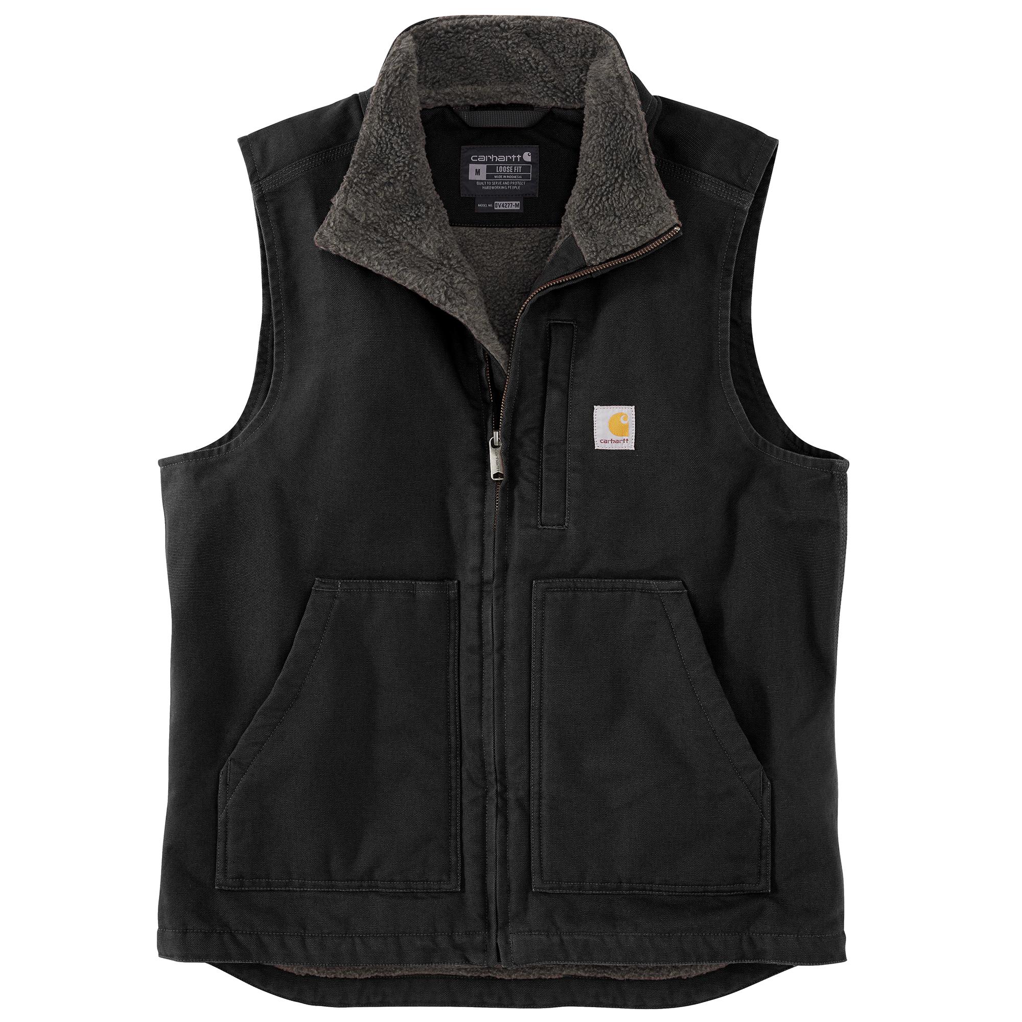 'Carhartt' Men's Duck Sherpa Lined Vest - Black