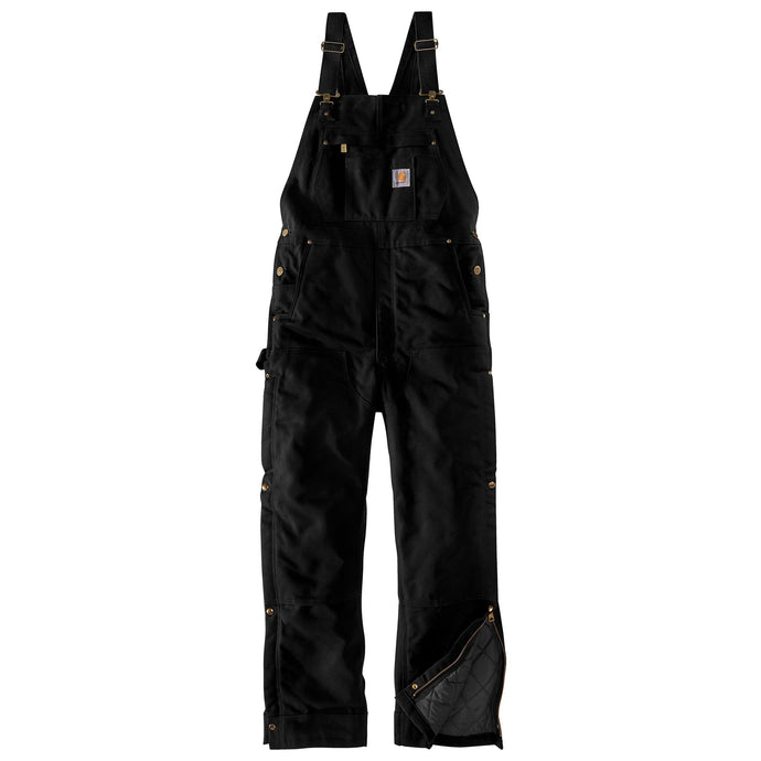 'Carhartt' Men's Loose Fit Firm Duck Insulated Bib Overall - Black