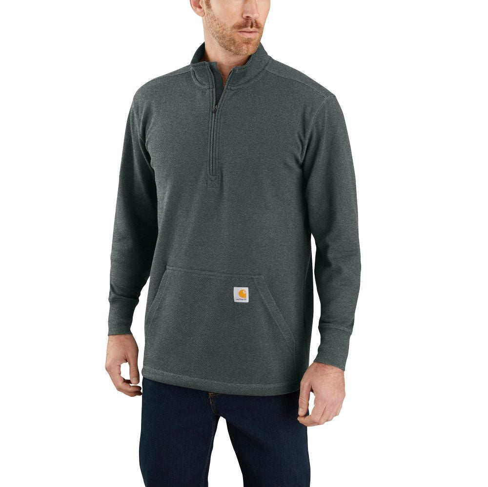 Carhartt Men s Heavyweight Half Zip Thermal T Shirt Elm Heather