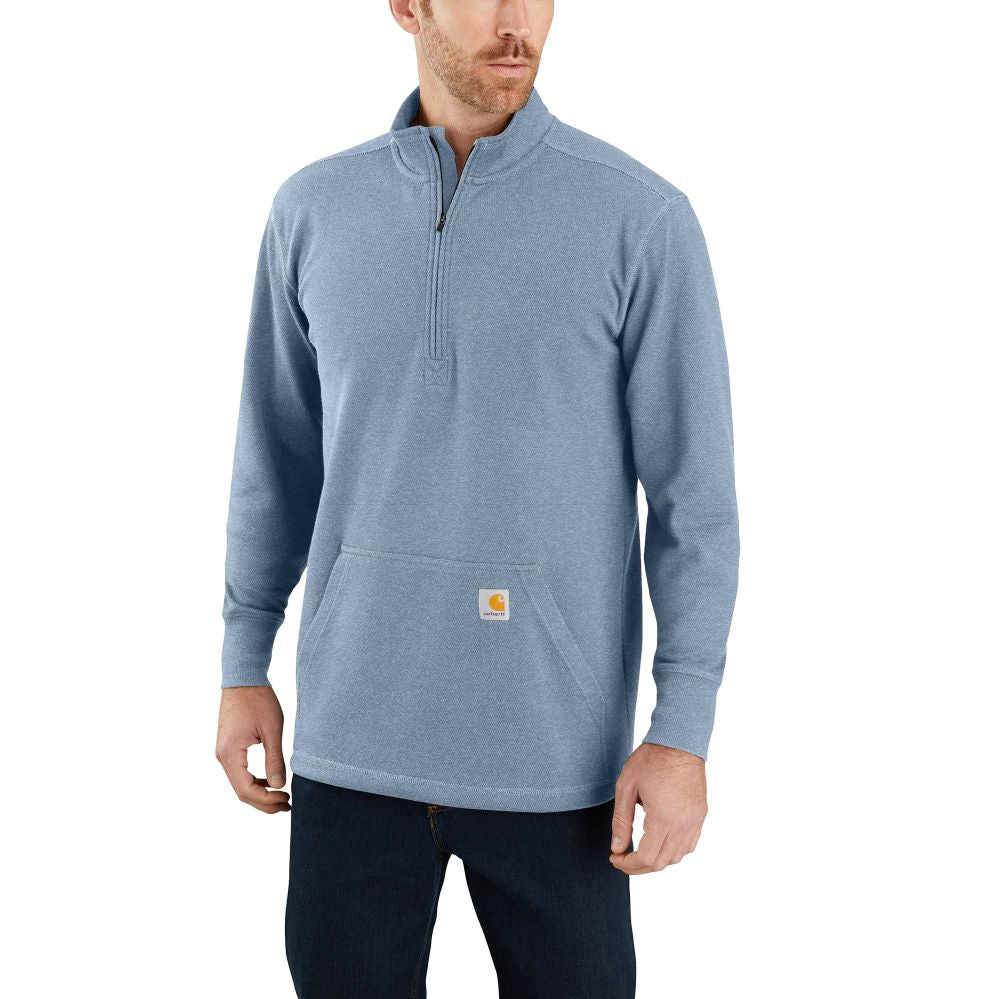 'Carhartt' Men's Heavyweight Half-Zip Thermal T-Shirt - Alpine Blue Heather