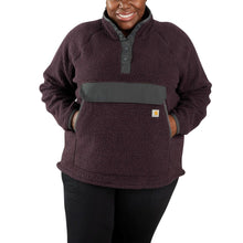'Carhartt' Women's Relaxed Fit 1/4 Snap Fleece Pullover - Blackberry Heather