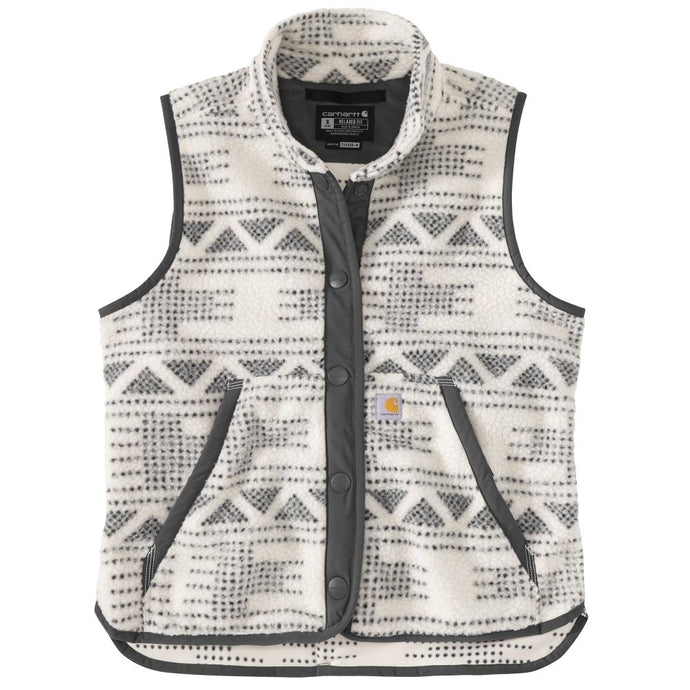 'Carhartt' Women's Button Front Fleece Vest - Malt Aztec