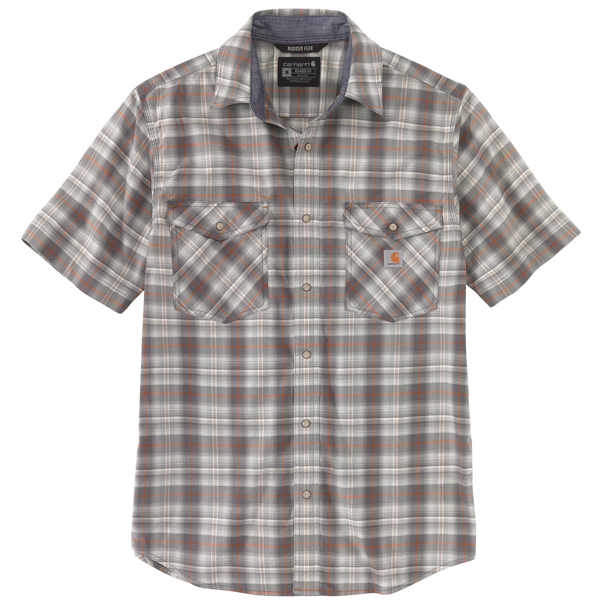 Wrangler Rugged Wear SS EC Plaid Shirt Khaki Blue Size 3XT