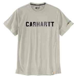 'Carhartt' Men's Force® Relaxed Fit Midweight Block Logo T-Shirt - Malt