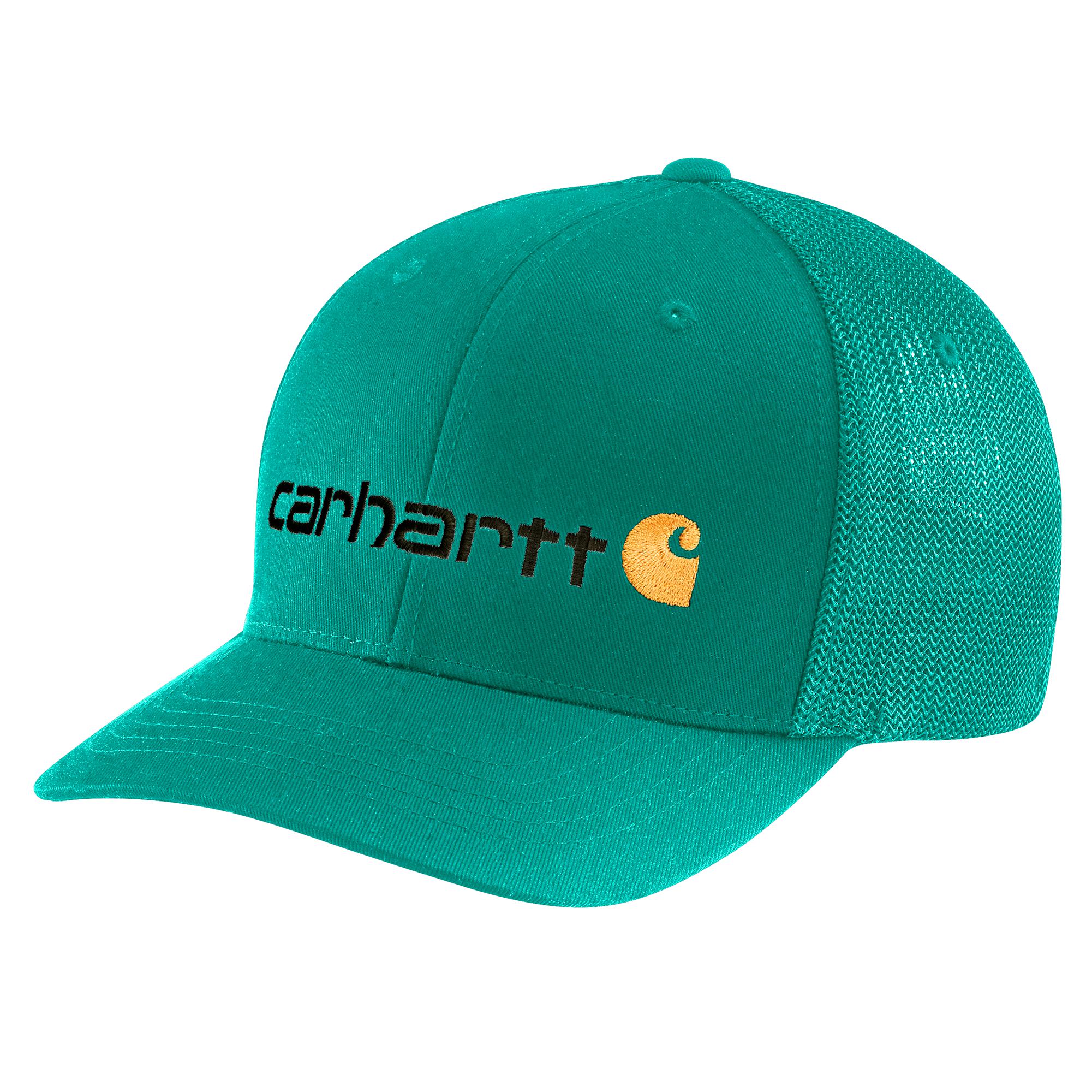'Carhartt' Men's Rugged Flex Fitted Canvas Mesh-Back Logo Graphic Cap - Cadmium Green