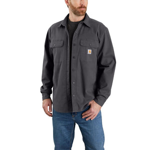 'Carhartt' Men's Rugged Flex® Canvas Fleece Lined Shirt Jac - Shadow