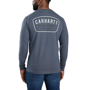 'Carhartt' Men's Relaxed Fit Heavyweight Long Sleeve Pocket Crafted Graphic Tee - Bluestone