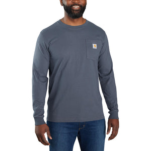'Carhartt' Men's Relaxed Fit Heavyweight Long Sleeve Pocket Crafted Graphic Tee - Bluestone