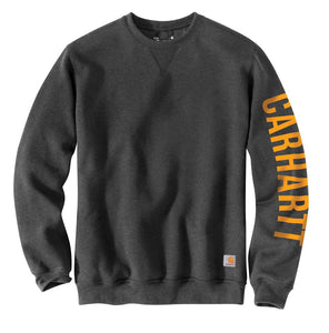 'Carhartt' Men's Midweight Logo Sleeve Crewneck Sweatshirt - Carbon Heather
