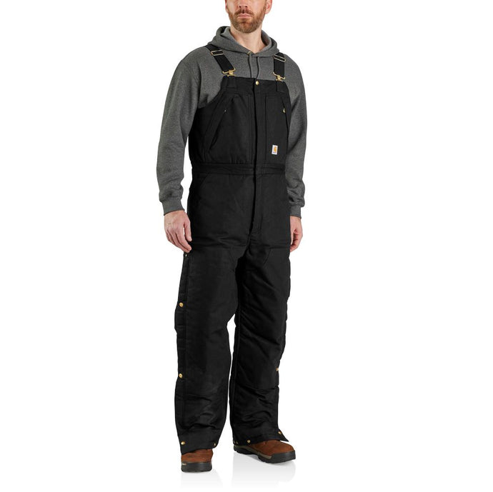 'Carhartt' Men's Loose Fit Firm Duck Insulated Biberall-Level 4 Extreme Warmth Rating - Black