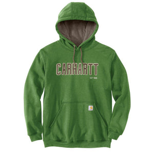 'Carhartt' Men's Midweight Felt Logo Hoodie - Arborvitae Heather