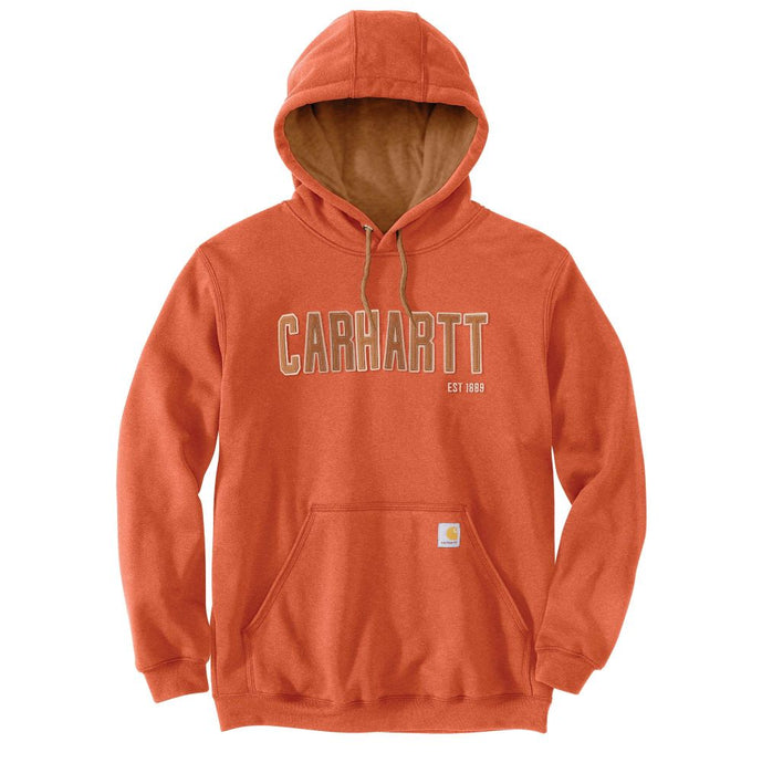 'Carhartt' Men's Midweight Felt Logo Hoodie - Desert Orange Heather