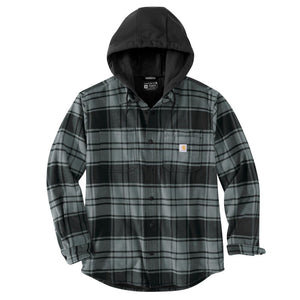 'Carhartt' Men's Rugged Flex® Flannel Fleece Lined Hooded Shirt Jac - Elm