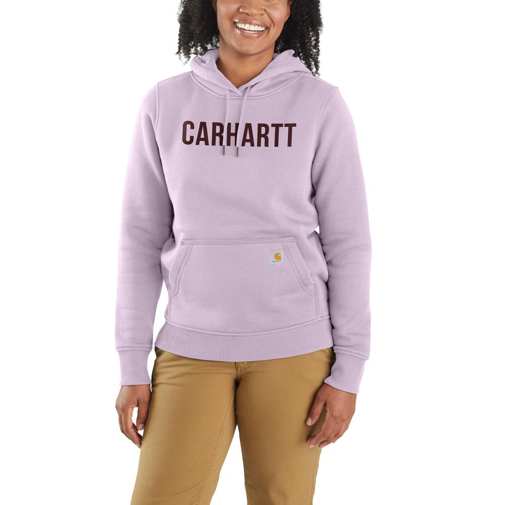 'Carhartt' Women's Relaxed Fit Midweight Graphic Hoodie - Amethyst Fog