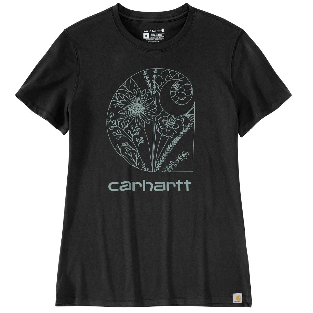 'Carhartt' Women's Lightweight Floral Graphic T-Shirt - Black