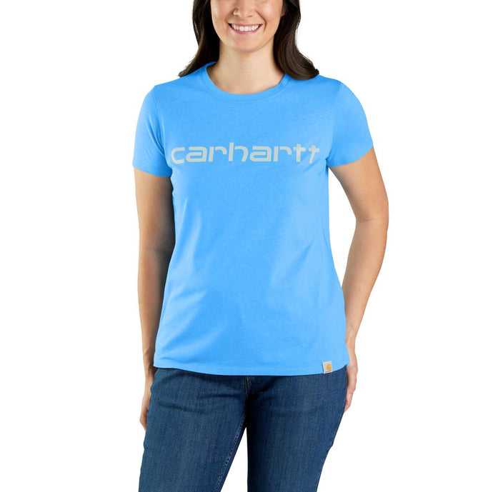 'Carhartt' Women's Lightweight Logo Graphic T-Shirt - Azure Blue