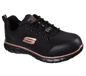 Onnauwkeurig kast Uitgaand Skechers' Women's Sure Track Chiton EH Alloy Toe - Black / Rose Gold –  Trav's Outfitter