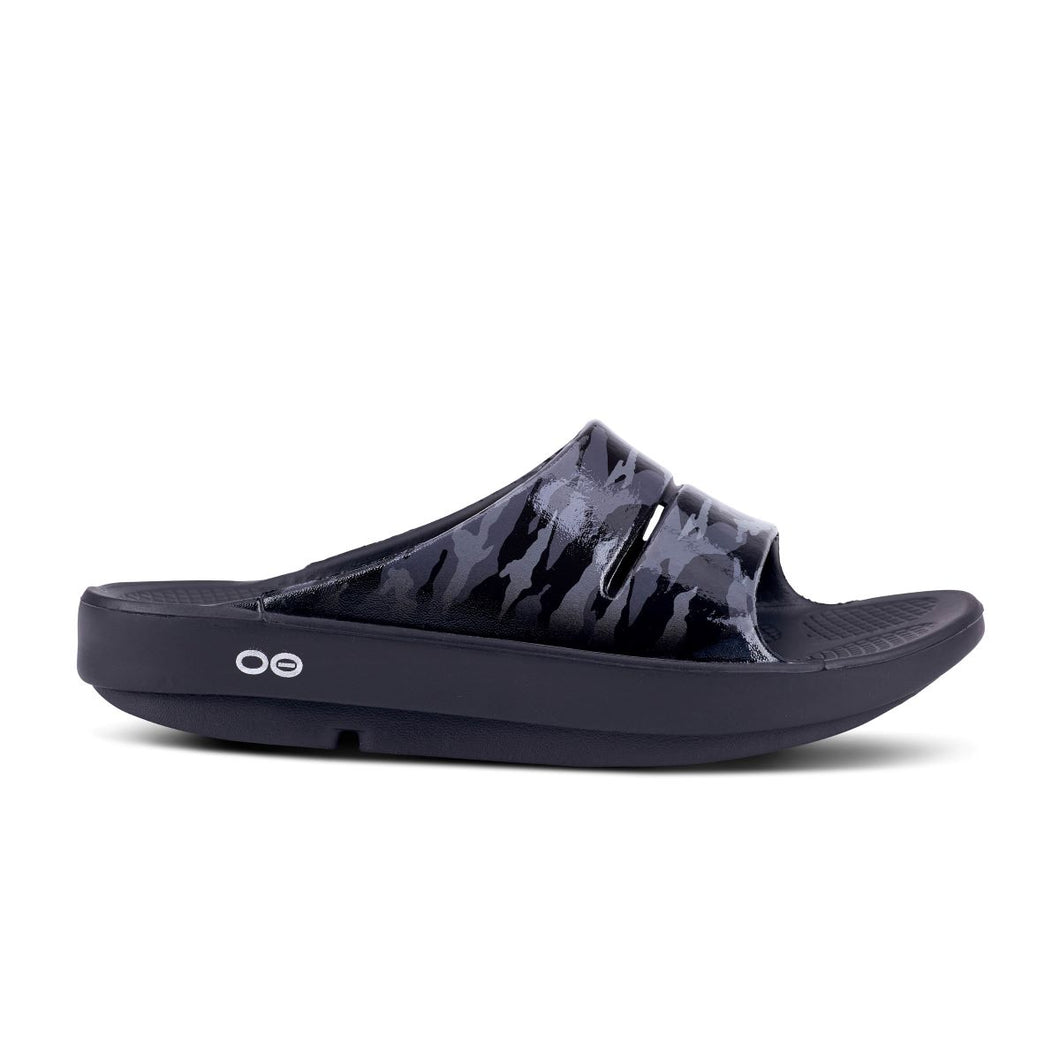 'OOFOS' Women's OOahh Slide Limited Edition - Black / Gray / Camo