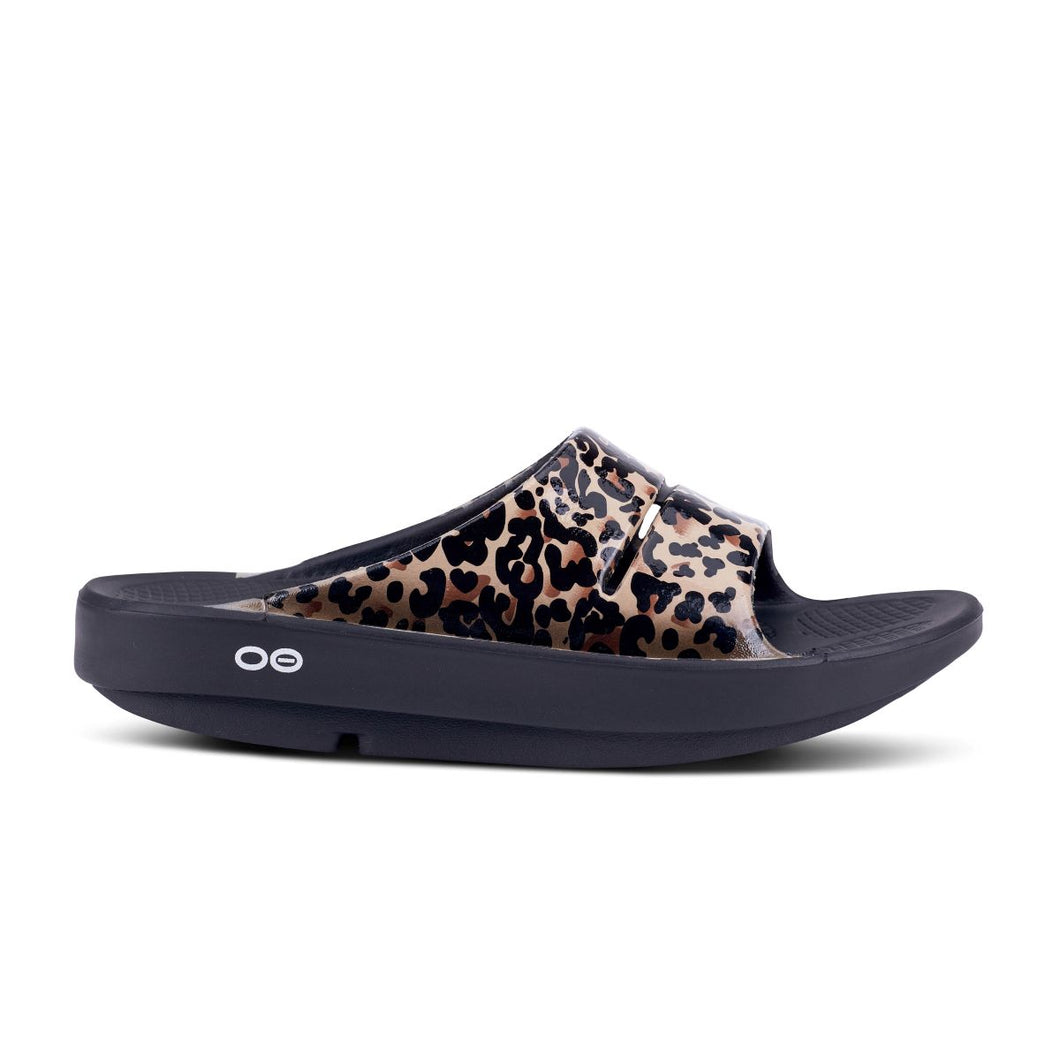 Oolala Oofos Leopard Slide OOFOS Cheetah/Leopard Print Limited