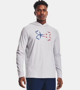 'Under Armour' Men's Iso-Chill Freedom Hook Hoodie - Halo Gray / White
