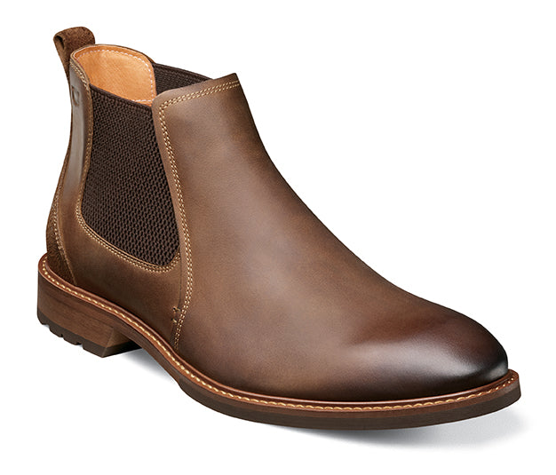 Florsheim' Men's Lodge Plain Toe Gore Boot - Brown Crazy Horse