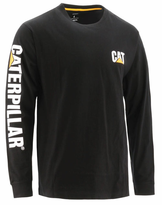 'Caterpillar' Men's Trademark Banner Tee - Black