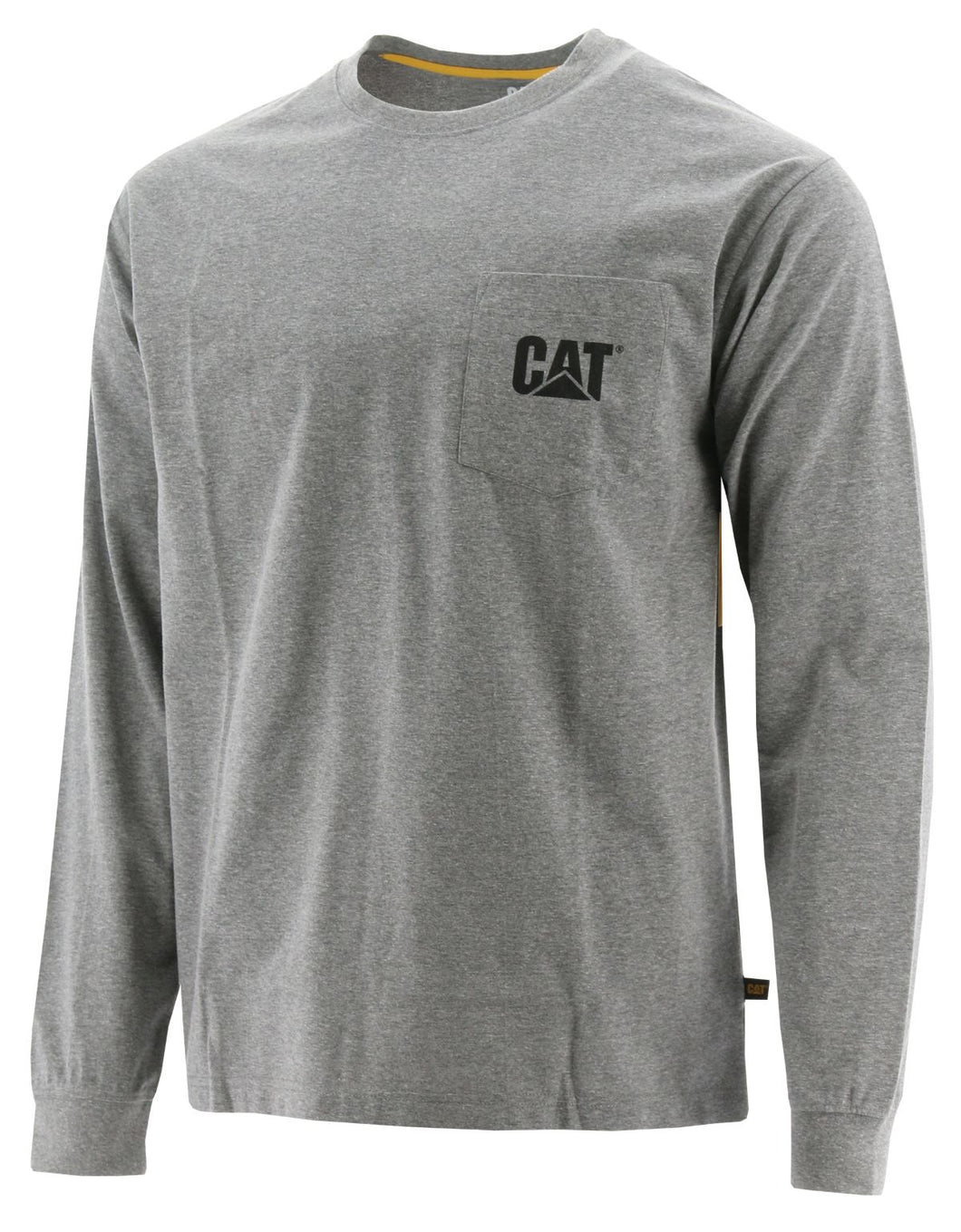 'Caterpillar' Men's Trademark Pocket T-Shirt - Dark Heather Grey