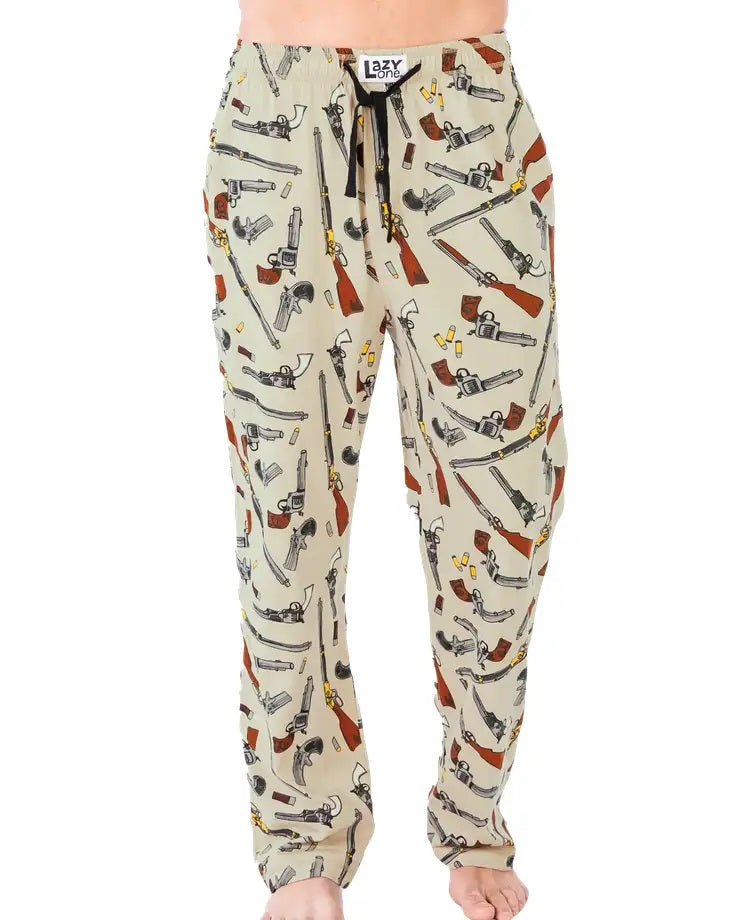 'Lazy One' Men's Old West Gun PJ Pant - Tan