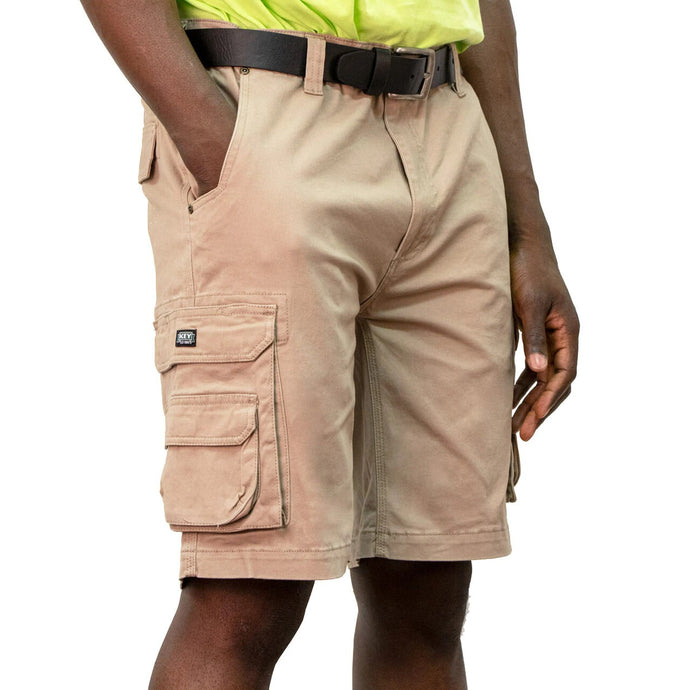 'KEY' Men's Cargo Pocket Flex Short - Khaki