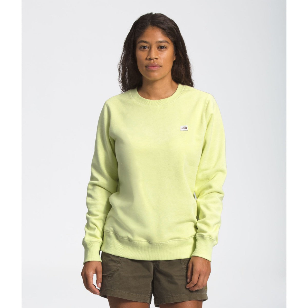 'The North Face' Women's Heritage Patch Crew Sweatshirt - Pale Lime Yellow