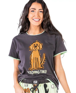 'Lazy One' Women's Fetching Tired PJ Tee - Grey