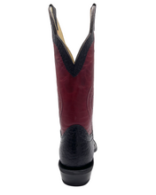 'Hondo Boots' Men's 13" Bullhide U Toe - Black / Red