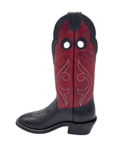 'Hondo Boots' Men's 13" Bullhide U Toe - Black / Red