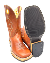 'Hondo Boots' Men's 11" Western Square Toe - Maple Crazy Horse