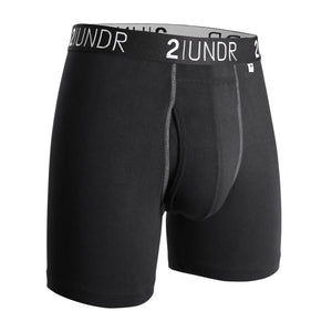 '2UNDR' Men's Swing Shift 6" Boxer Brief - Black / Grey