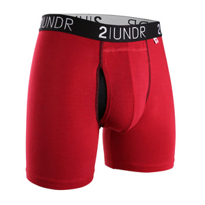 '2UNDR' Men's Swing Shift 6" Boxer Brief - Red