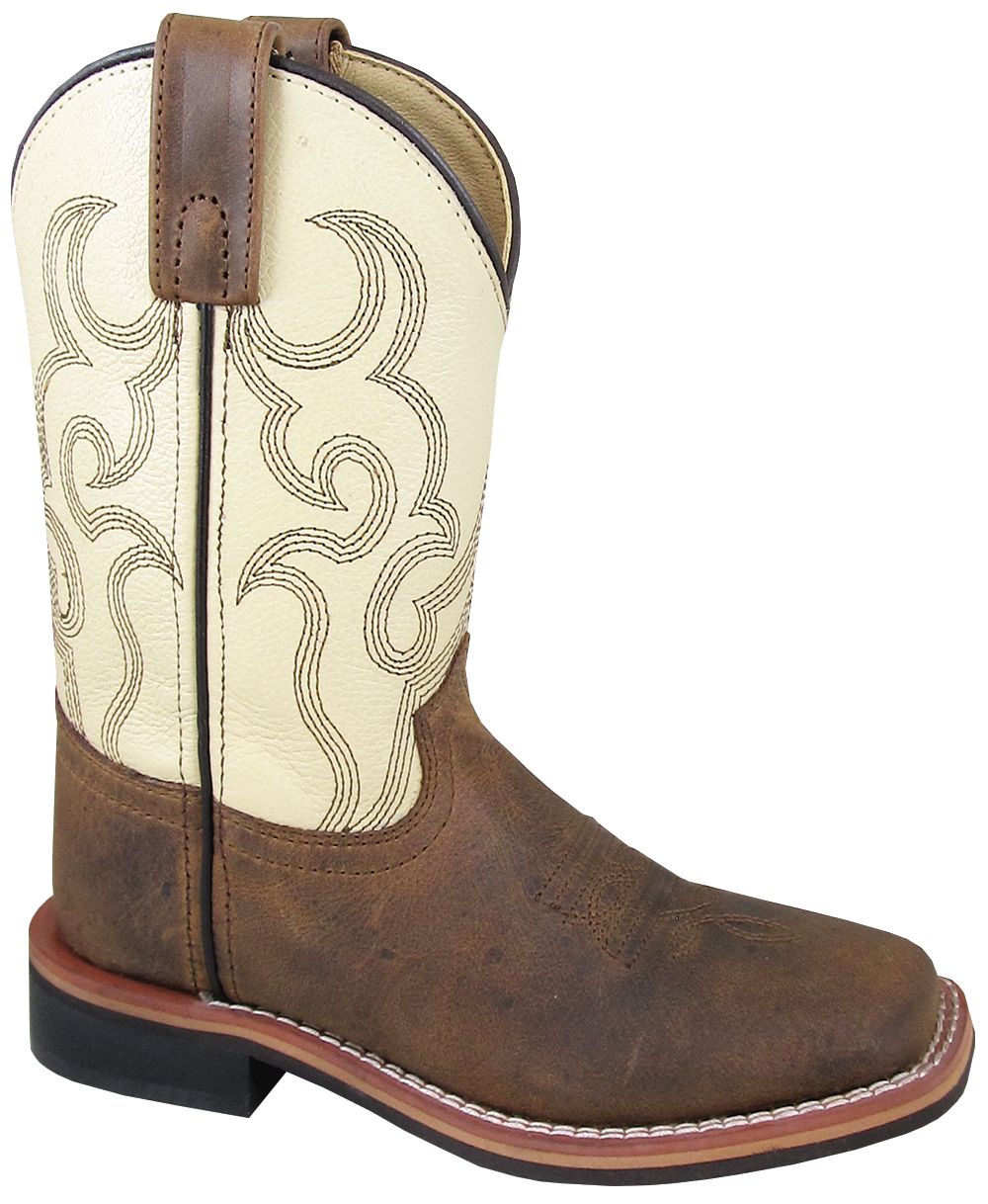 'Smoky Mountain' Children's Scout Western Square Toe - Brown / Cream
