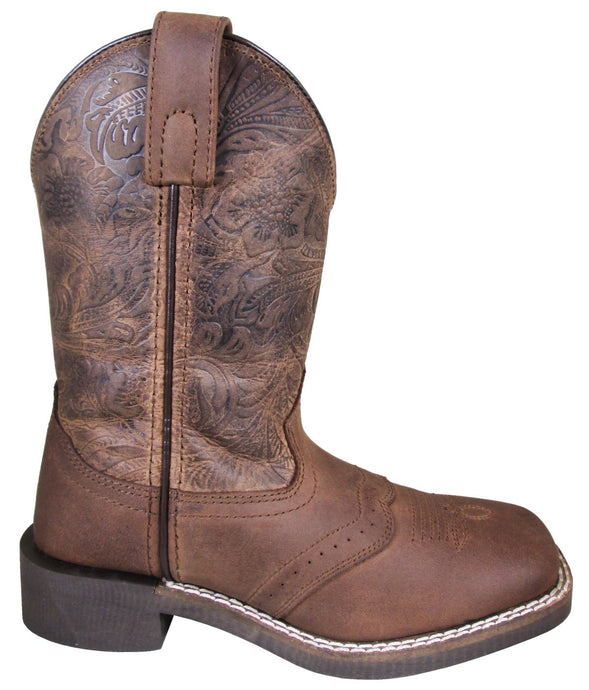 'Smoky Mountain' Youth Brandy Western Square Toe - Brown Oil Distress / Brown