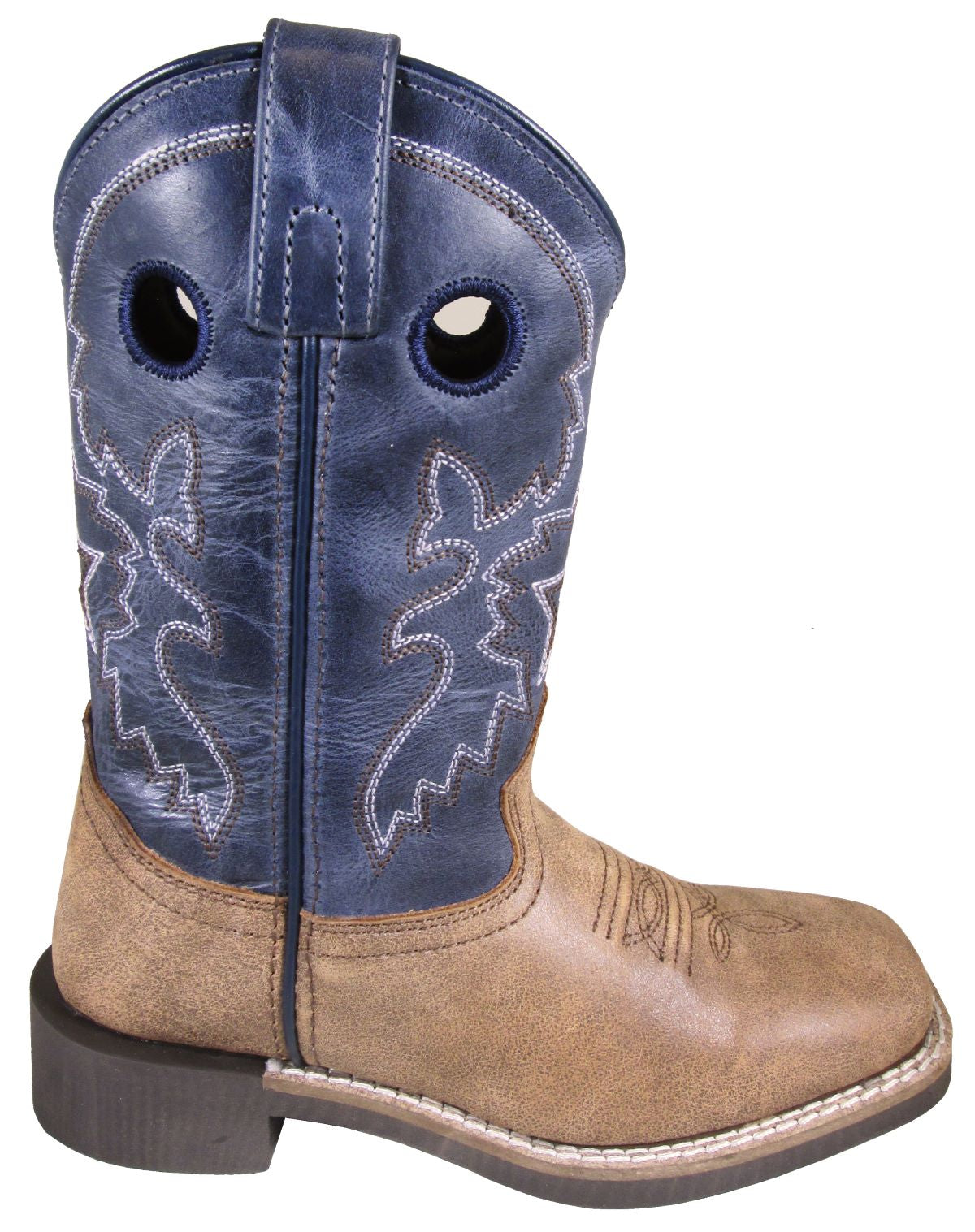 'Smoky Mountain' Youth Canyon Western Square Toe - Vintage Brown / Vintage Blue