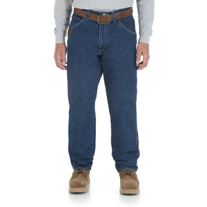'Wrangler' Men's Quilt Lined 5 Pocket Jeans - Antique Indigo