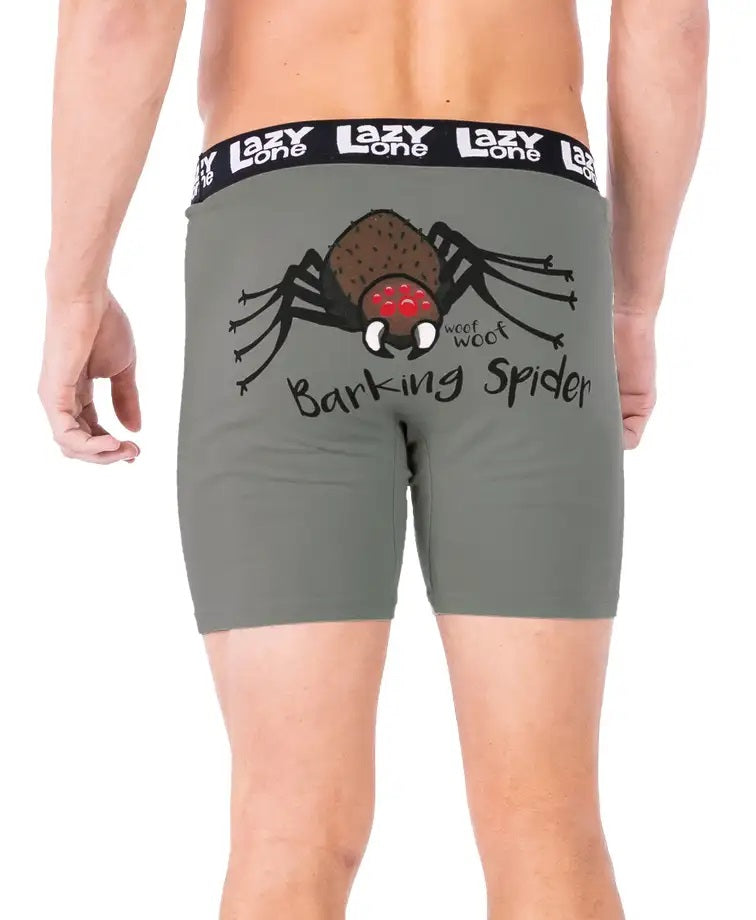 'Lazy One' Men's Barking Spider Boxer Brief - Grey