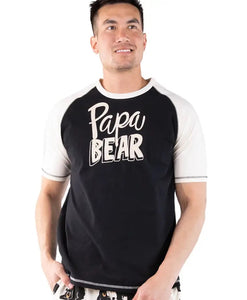 'Lazy One' Men's Papa Bear PJ Tee - Navy / White