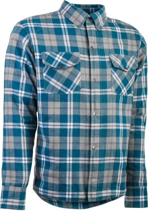 'Highway-21' Men's Concealed Carry Marksman Flannel Button Down - Grey / Blue