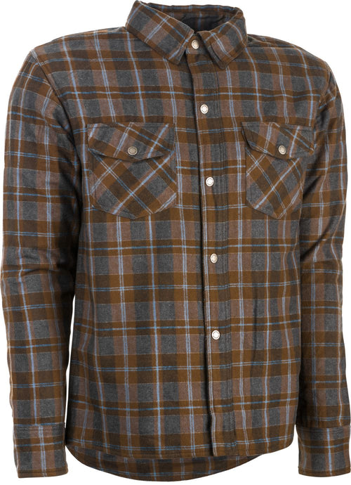 'Highway-21' Men's Concealed Carry Marksman Flannel Button Down - Brown / Tan